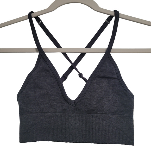 lululemon athletica Other - Lululemon Ebb To Street Heathered Black Light Support Sports Bra Size 2